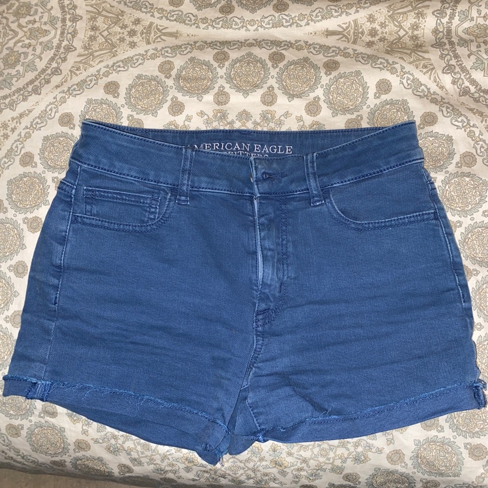Blue denim shorts